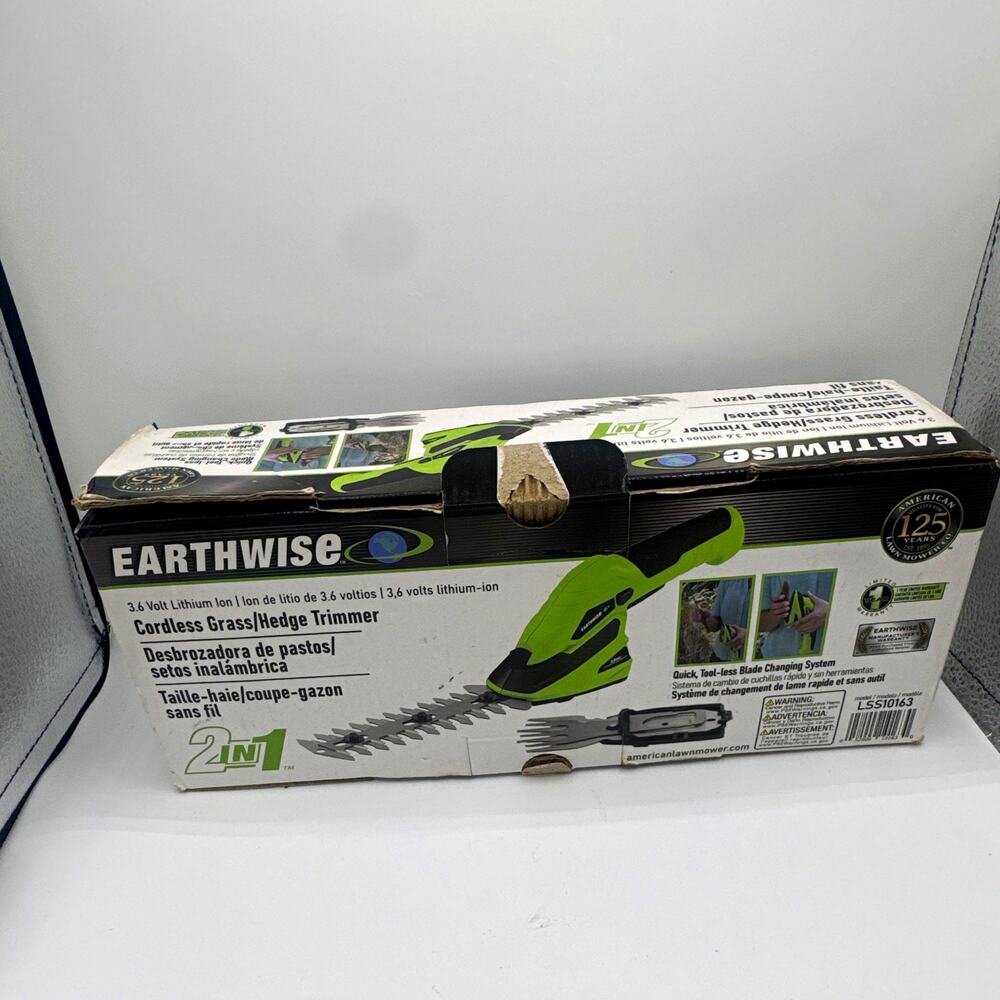 Earthwise LS51013 2-in-1 Cordless 3.6V Grass/Hedge Trimmer w/ Blades, Charger